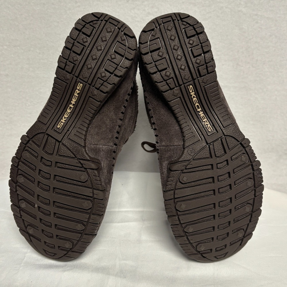 Skechers Womens 7 Bikers Totem Pole Chocolate Suede Leather Chukka Boots - Picture 6 of 7